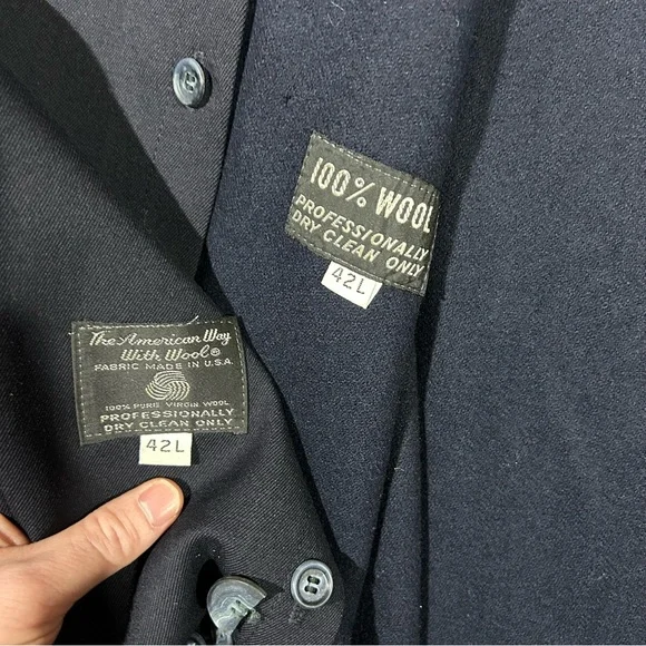 Vintage Christian Dior MONSIEUR Men’s Trench Coat Navy Blue 42L 100% Wool USA